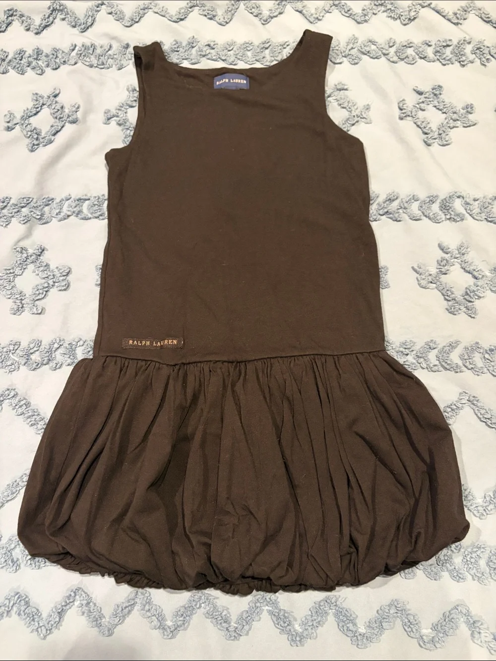 Ralph Lauren Black Sleeveless Tank Bubble-Hem Dress